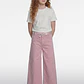 Pantalón Color Wide Leg Niña Rosado - Miniatura 3
