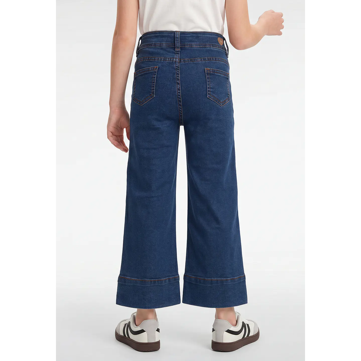 Jeans Botones Wide Leg Niña Azul 2