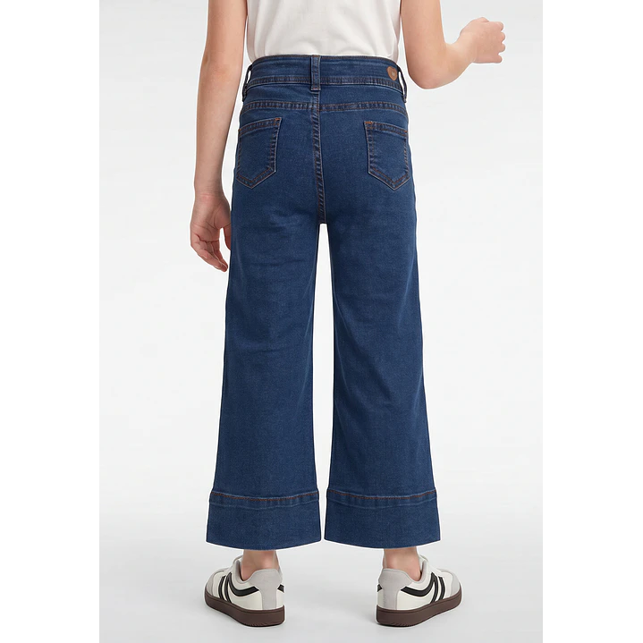 Jeans Botones Wide Leg Niña Azul 2