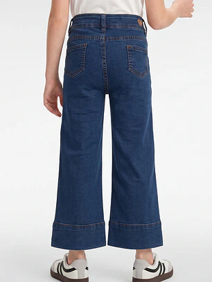 Jeans Botones Wide Leg Niña Azul