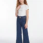 Jeans Botones Wide Leg Niña Azul - Miniatura 3