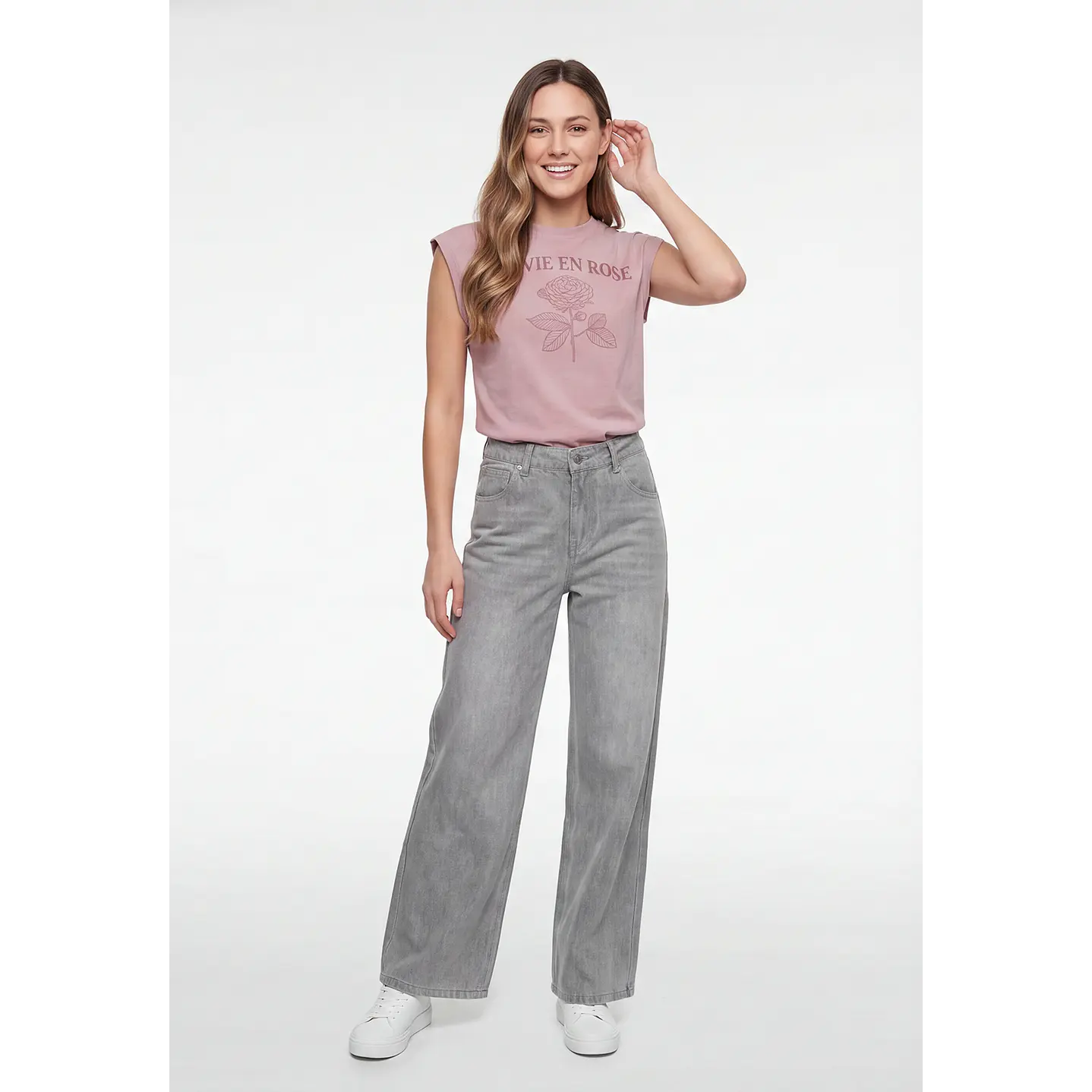 Jeans Baggy Mujer Gris 2