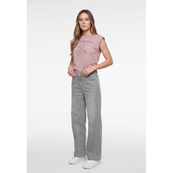 Jeans Baggy Mujer Gris 4