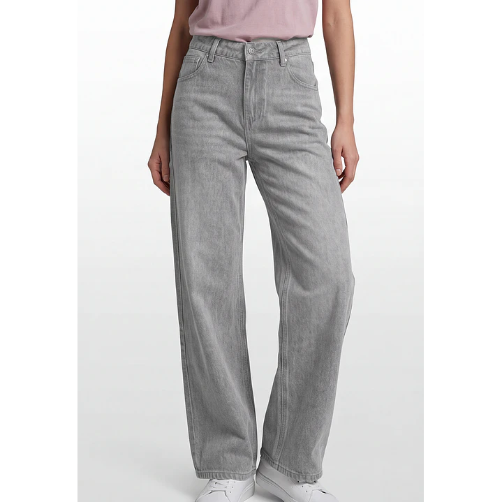 Jeans Baggy Mujer Gris 1