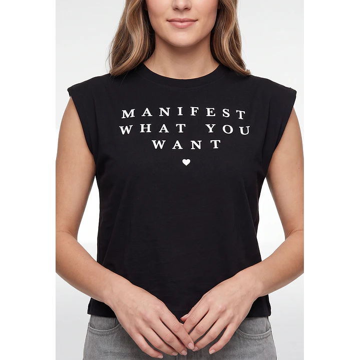 Polera Estampado Mujer Negro 2