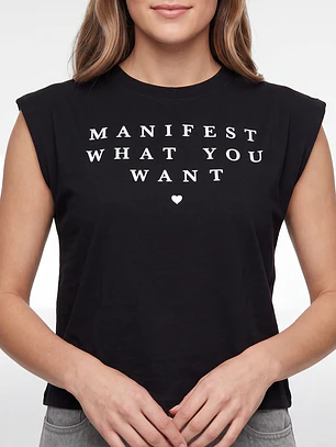 Polera Estampado Mujer Negro