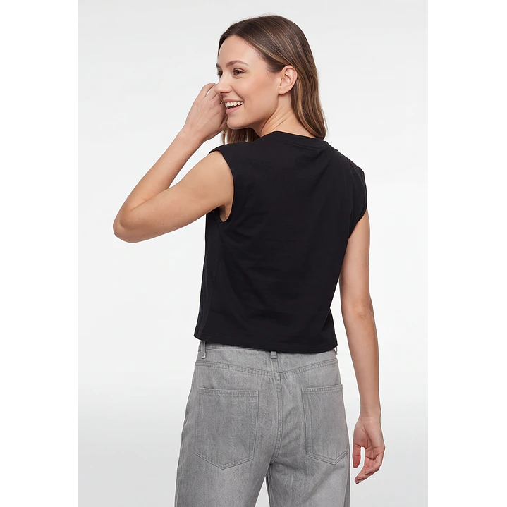 Polera Estampado Mujer Negro 3