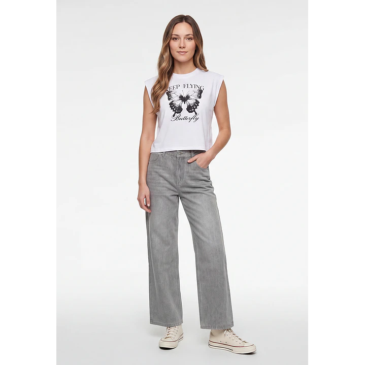 Polera Estampado Mujer Blanco 4