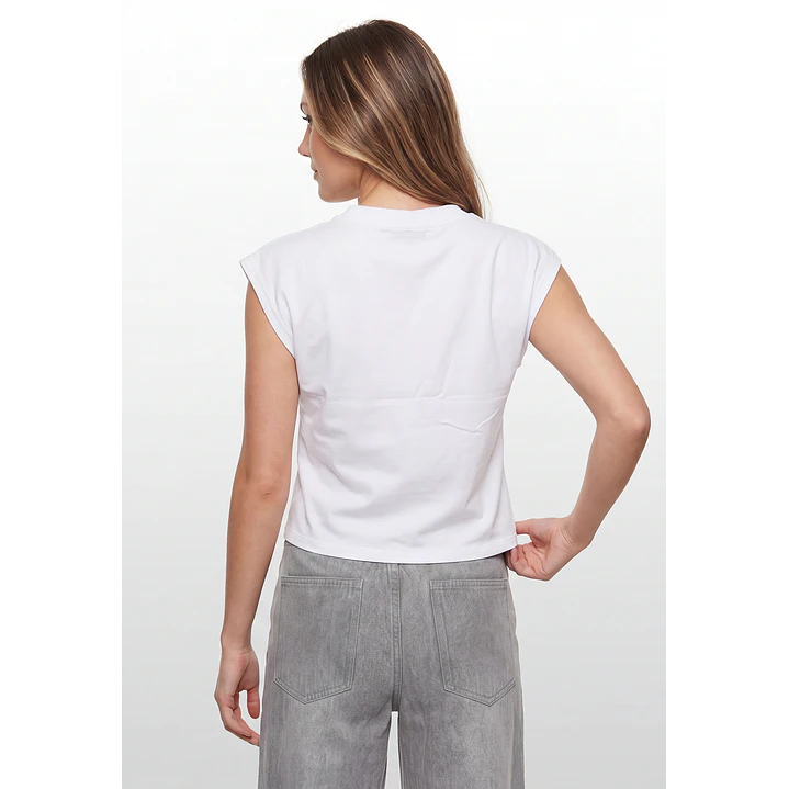 Polera Estampado Mujer Blanco 3