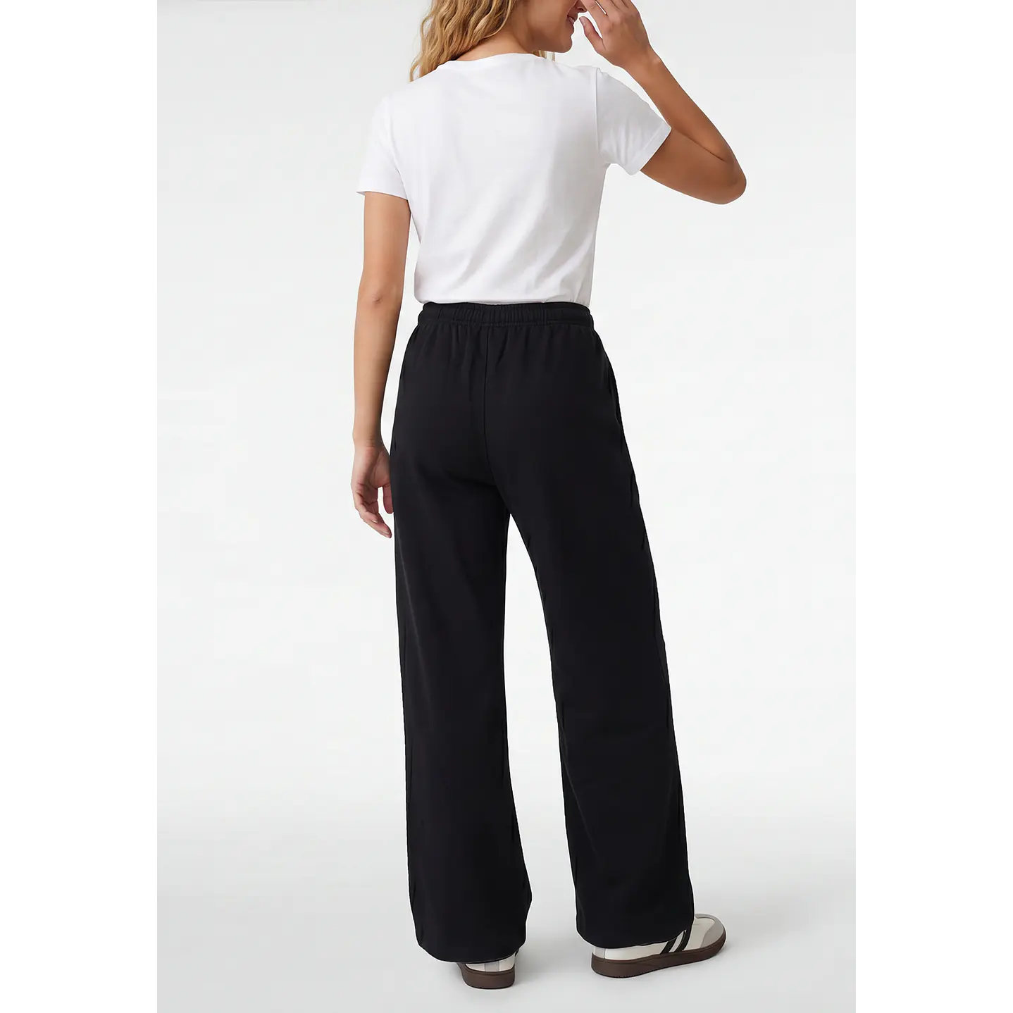 Buzo Recto Wide Leg Mujer Negro 2