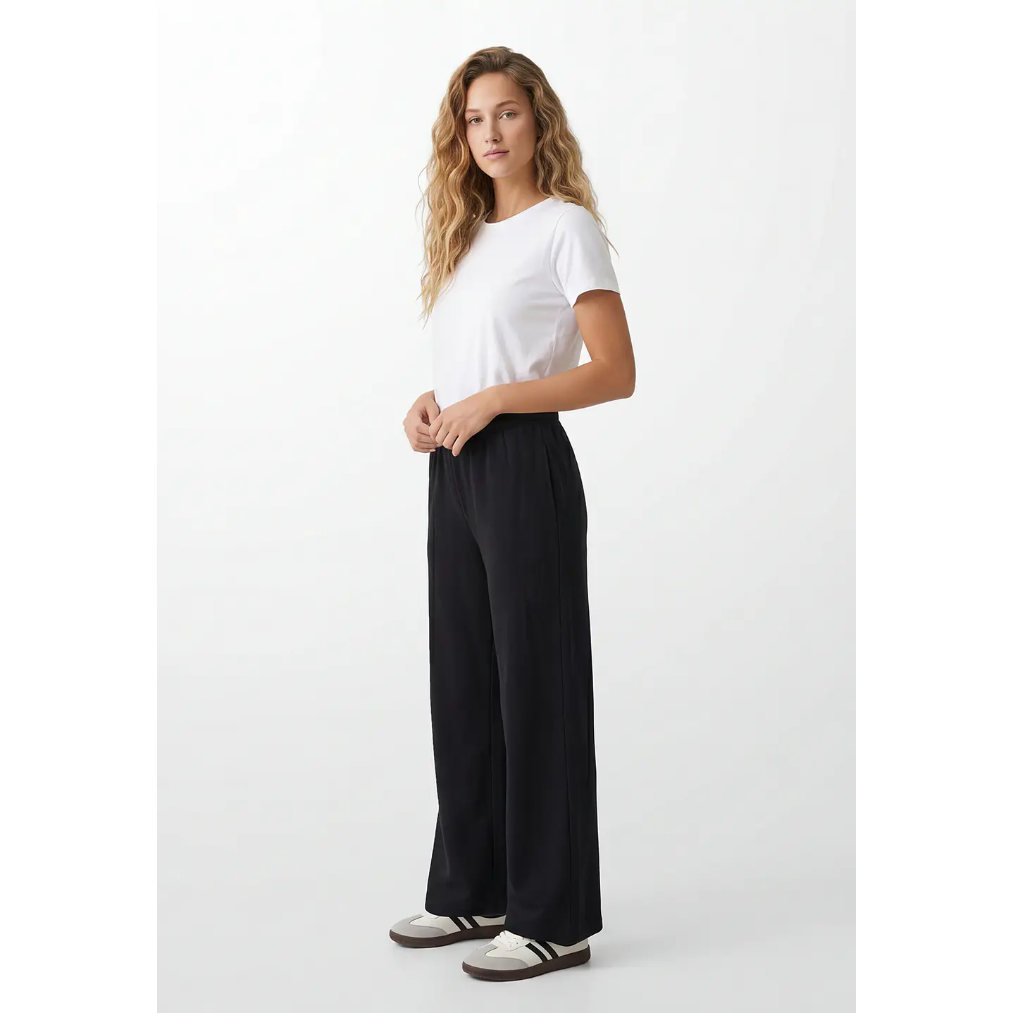 Buzo Recto Wide Leg Mujer Negro 3