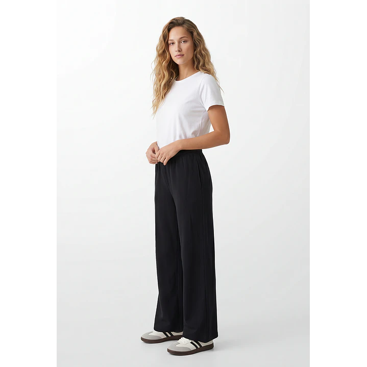 Buzo Recto Wide Leg Mujer Negro 3