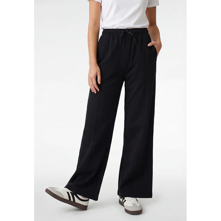 Buzo Recto Wide Leg Mujer Negro 1