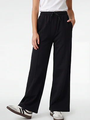 Buzo Recto Wide Leg Mujer Negro