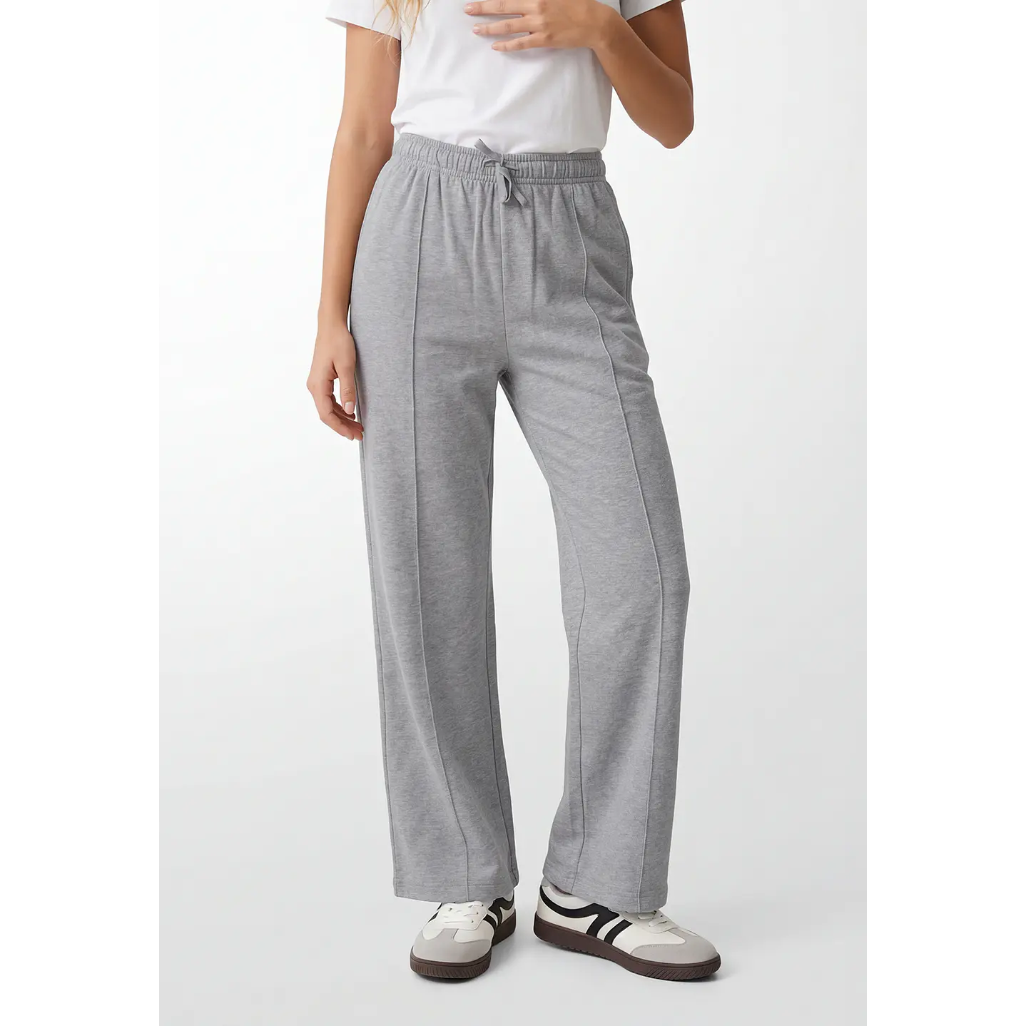 Buzo Recto Wide Leg Mujer Gris 1