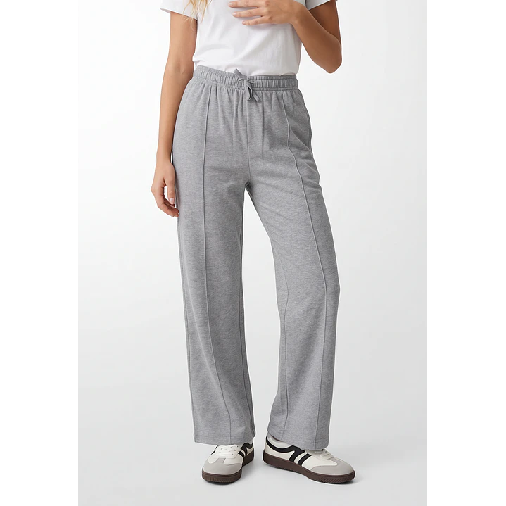 Buzo Recto Wide Leg Mujer Gris 1