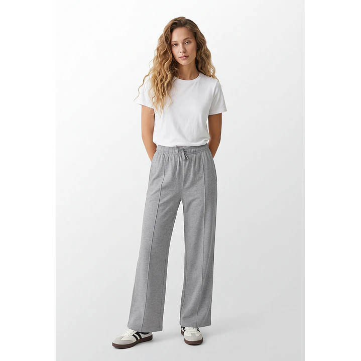 Buzo Recto Wide Leg Mujer Gris 3