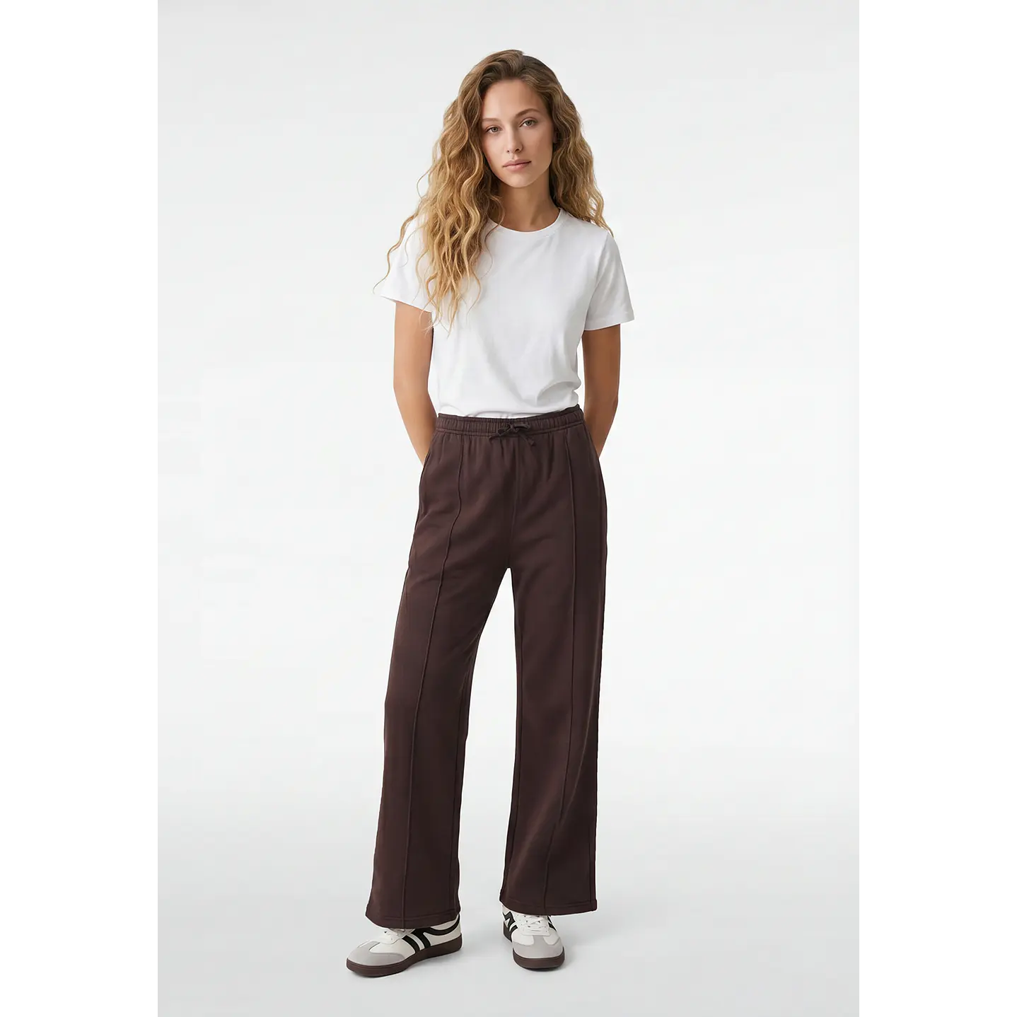 Buzo Recto Wide Leg Mujer Café 3