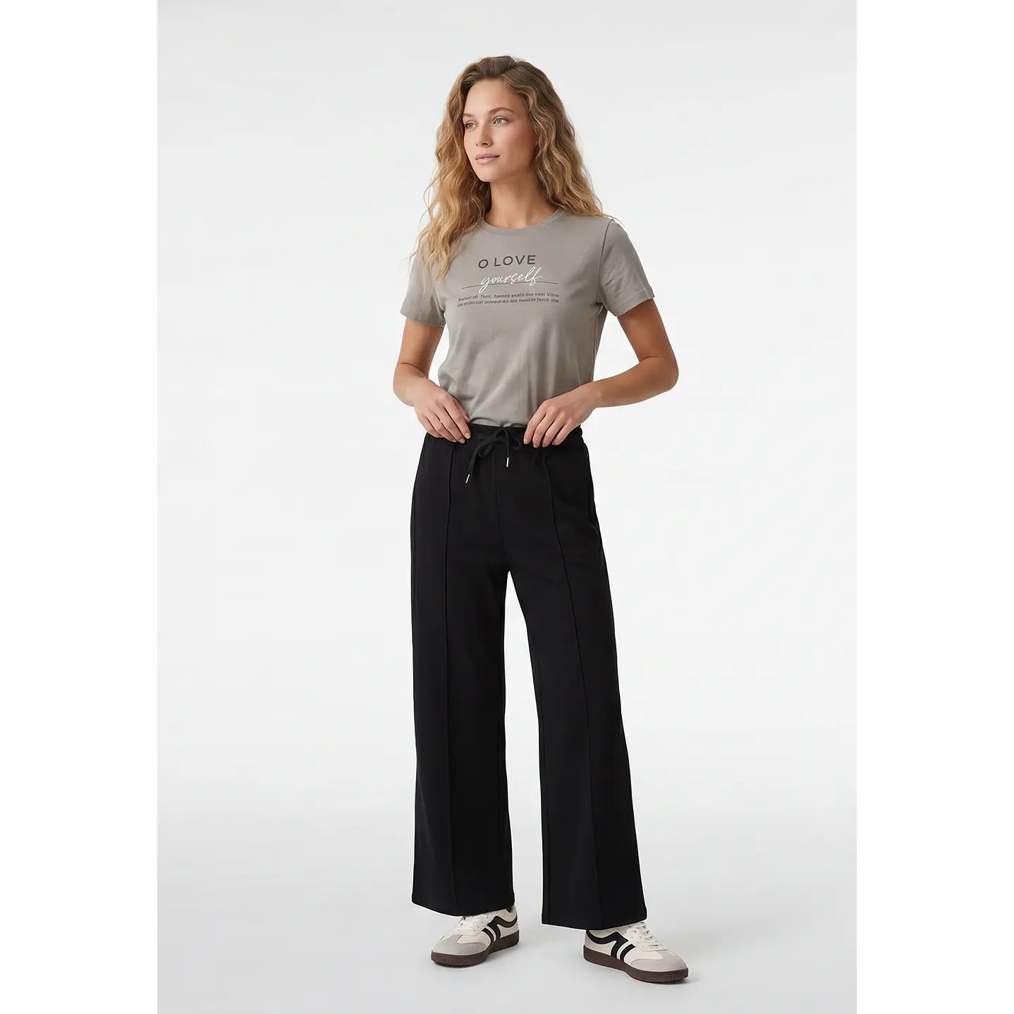 Buzo Soft Wide Leg Mujer Negro 3