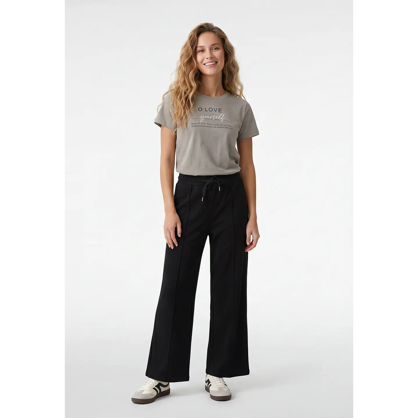 Buzo Soft Wide Leg Mujer Negro 4