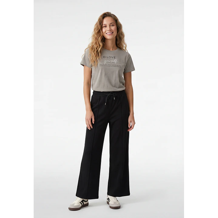 Buzo Soft Wide Leg Mujer Negro 4