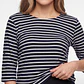 Polera Rayada Mujer Manga 3/4 Azul - Miniatura 2