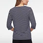 Polera Rayada Mujer Manga 3/4 Azul - Miniatura 3