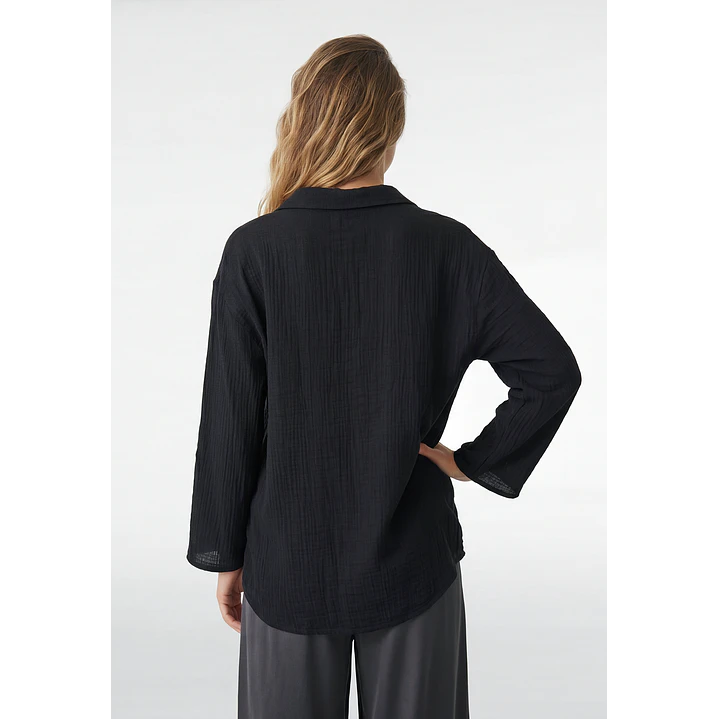 Blusa Rustica Mujer Manga Larga Negro 3
