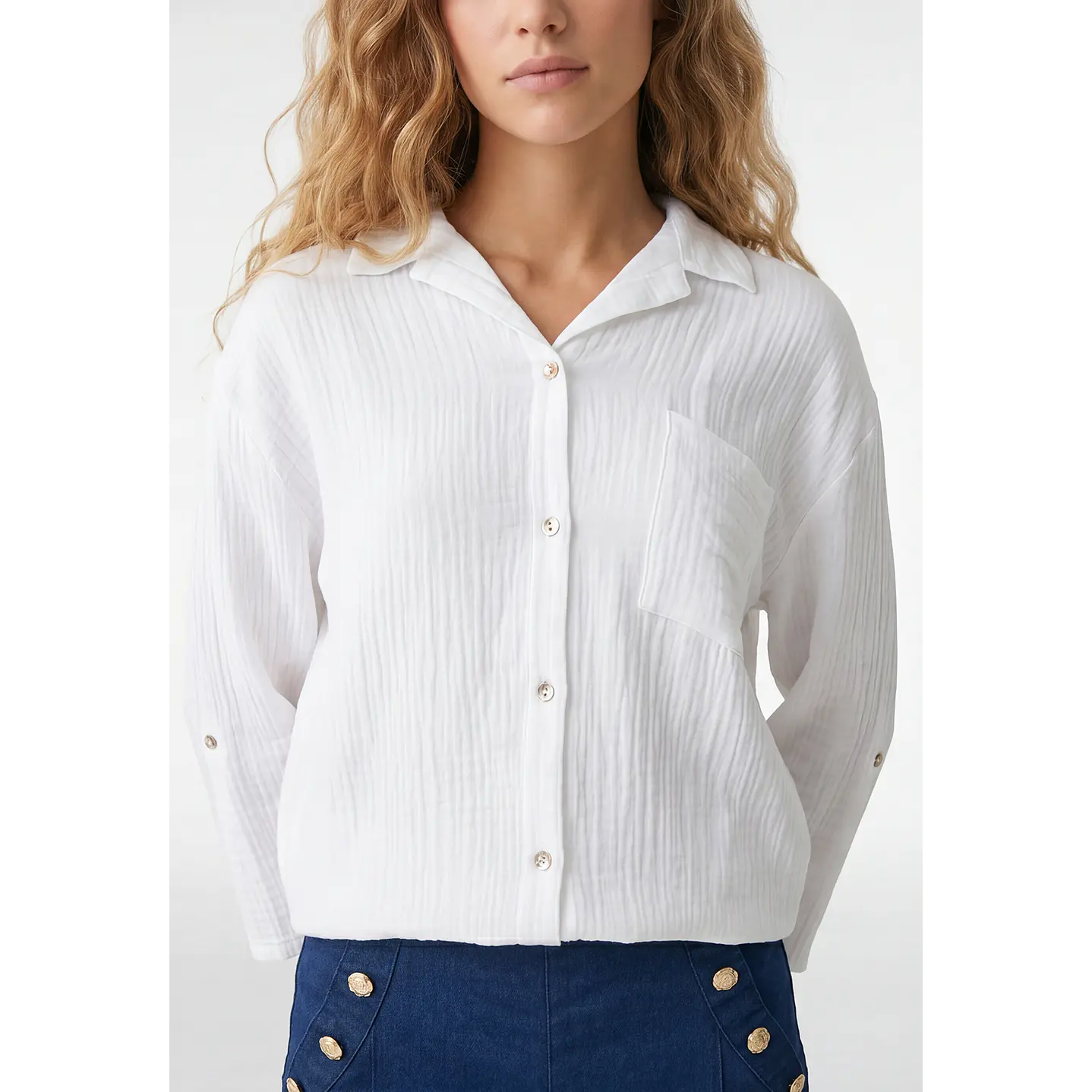 Blusa Rustica Mujer  Blanco 2