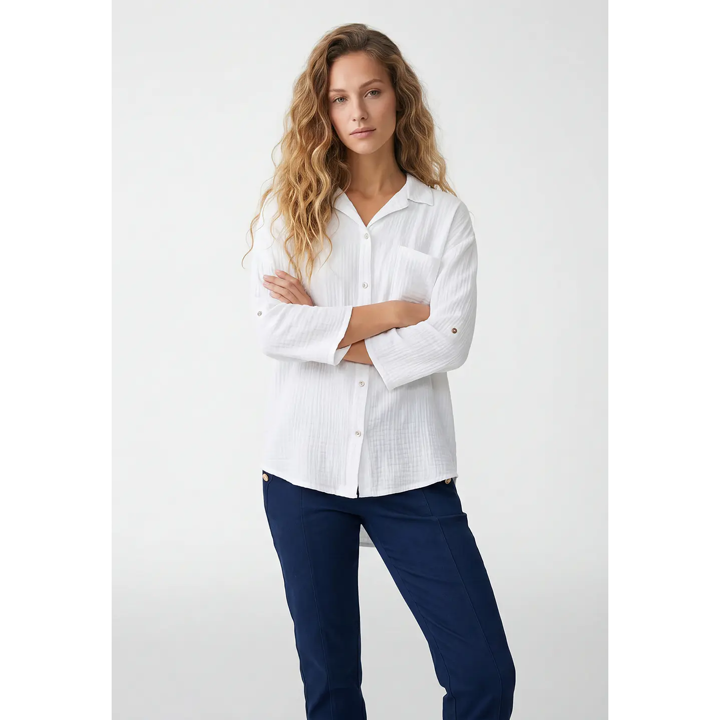 Blusa Rustica Mujer  Blanco 1