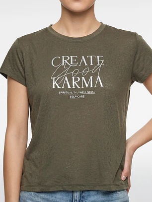 Polera Letras Mujer Verde