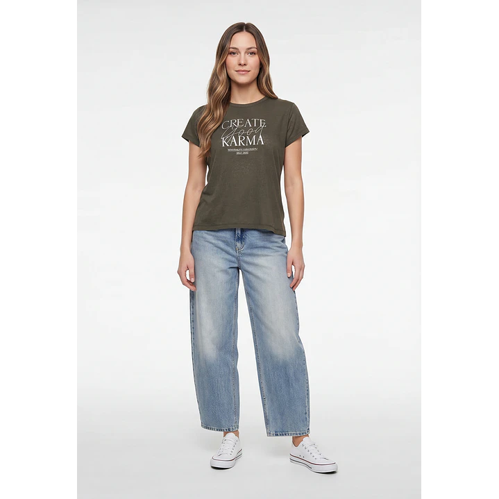 Polera Letras Mujer Verde 4