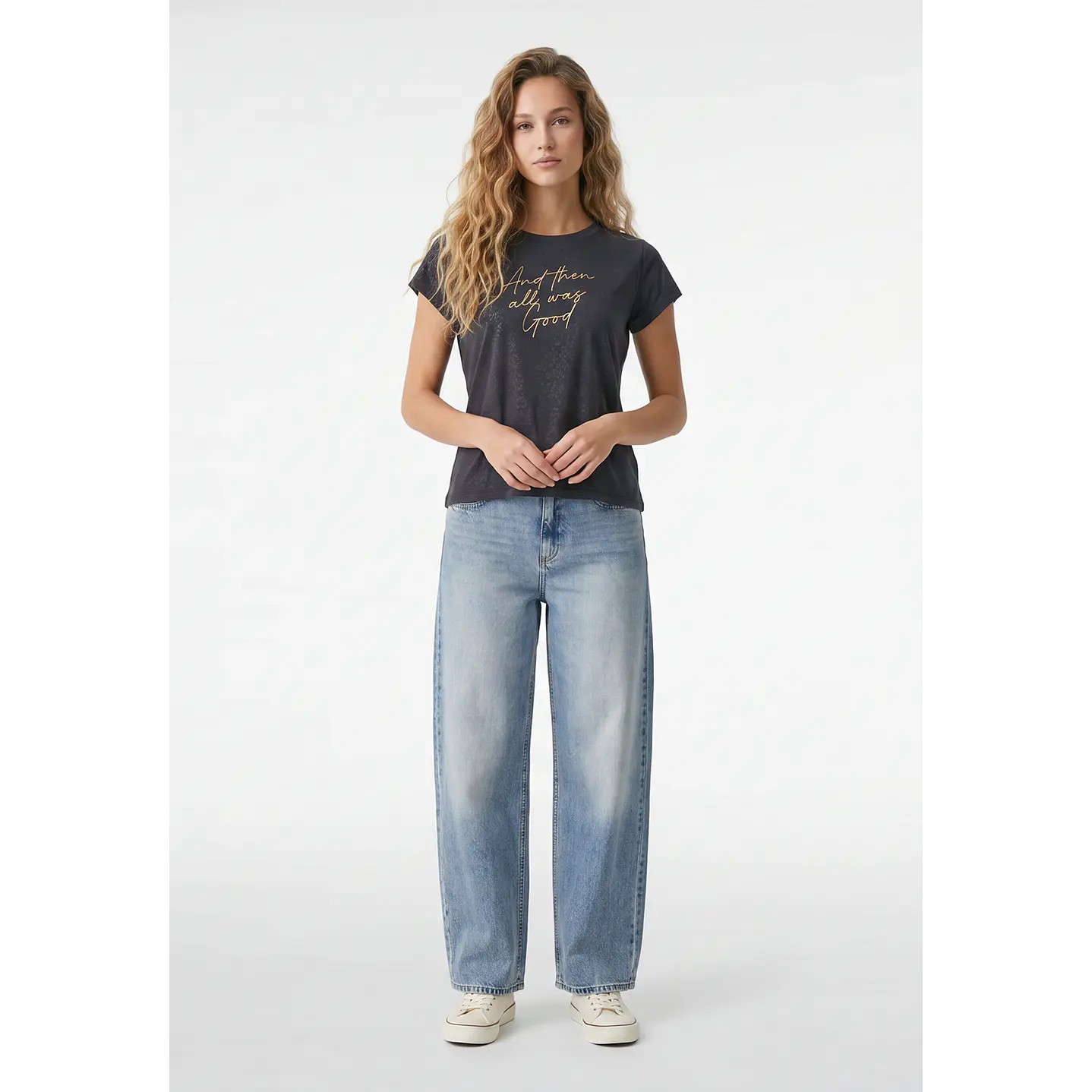 Polera Letras Mujer Gris 4