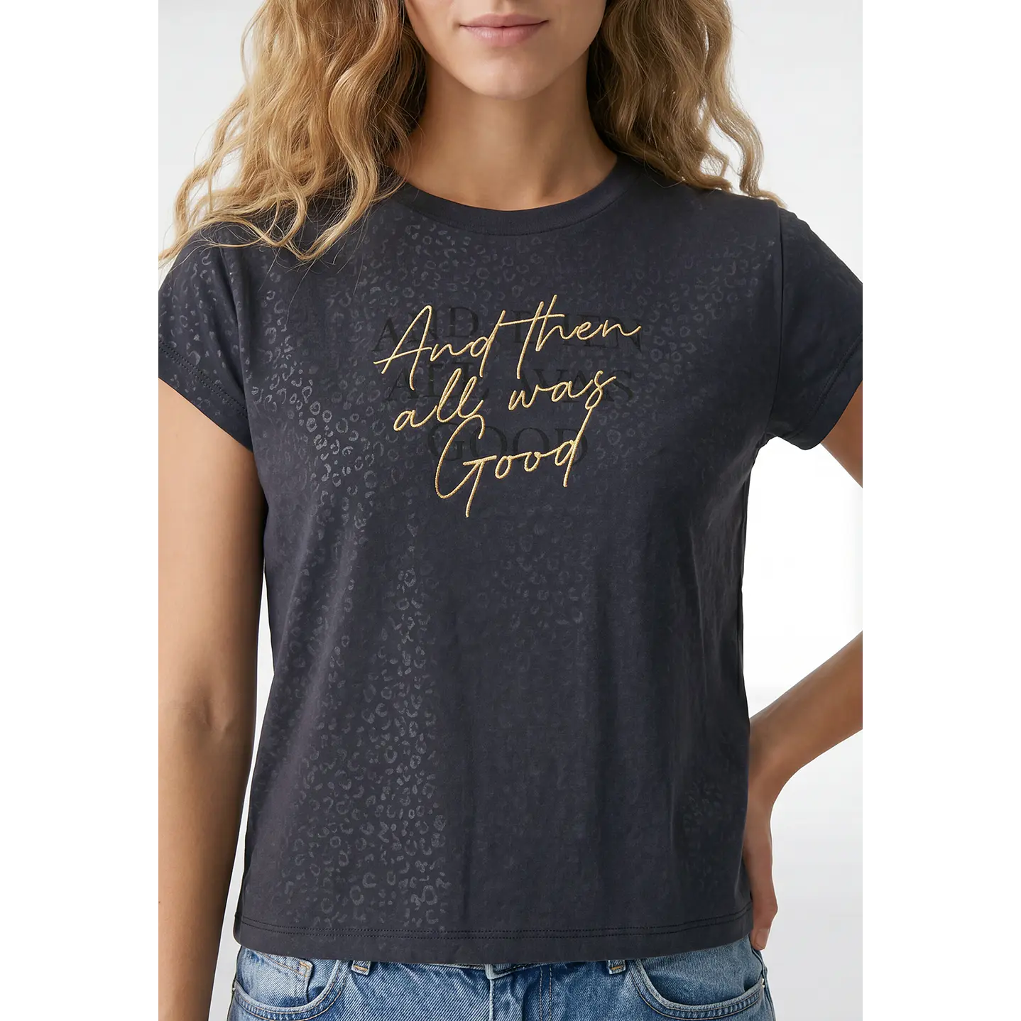 Polera Letras Mujer Gris 2