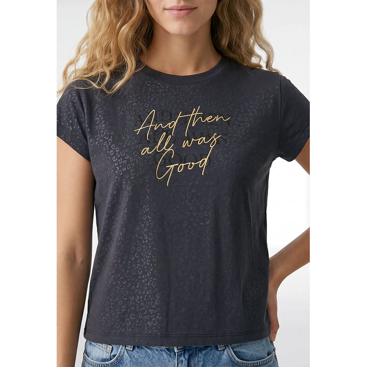 Polera Letras Mujer Gris 2