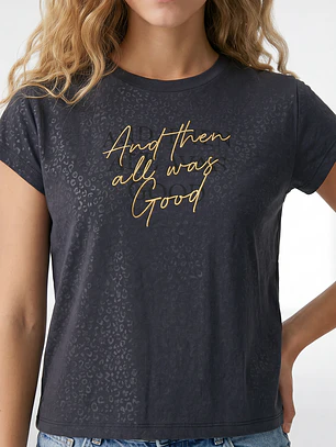 Polera Letras Mujer Gris