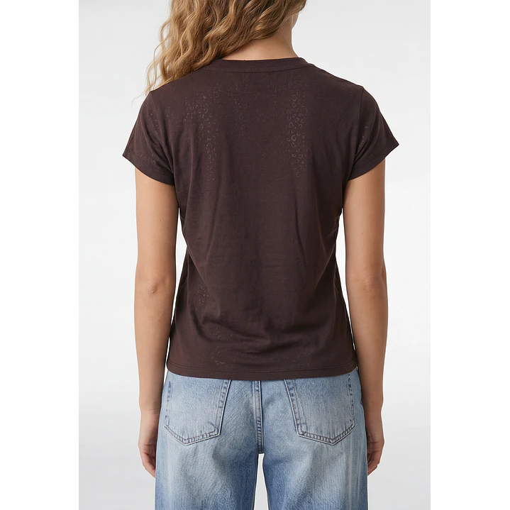 Polera Letras Mujer Café 3