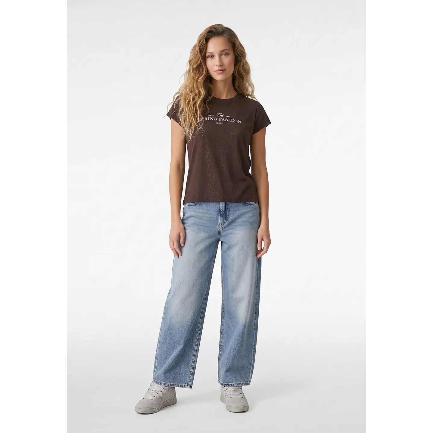 Polera Letras Mujer Café 4