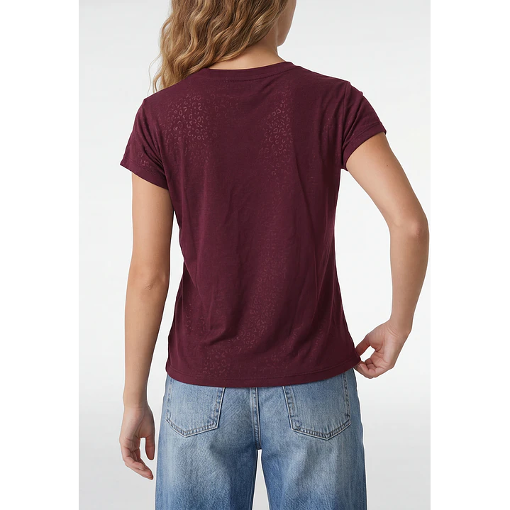 Polera Letras Mujer Burdeo 3