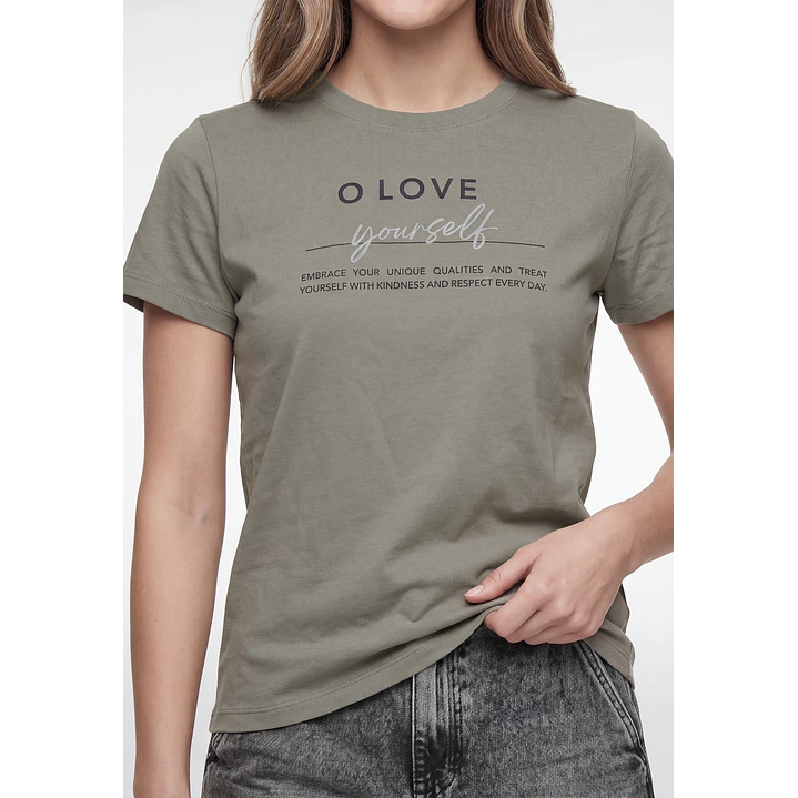 Polera Letras Mujer Verde 2