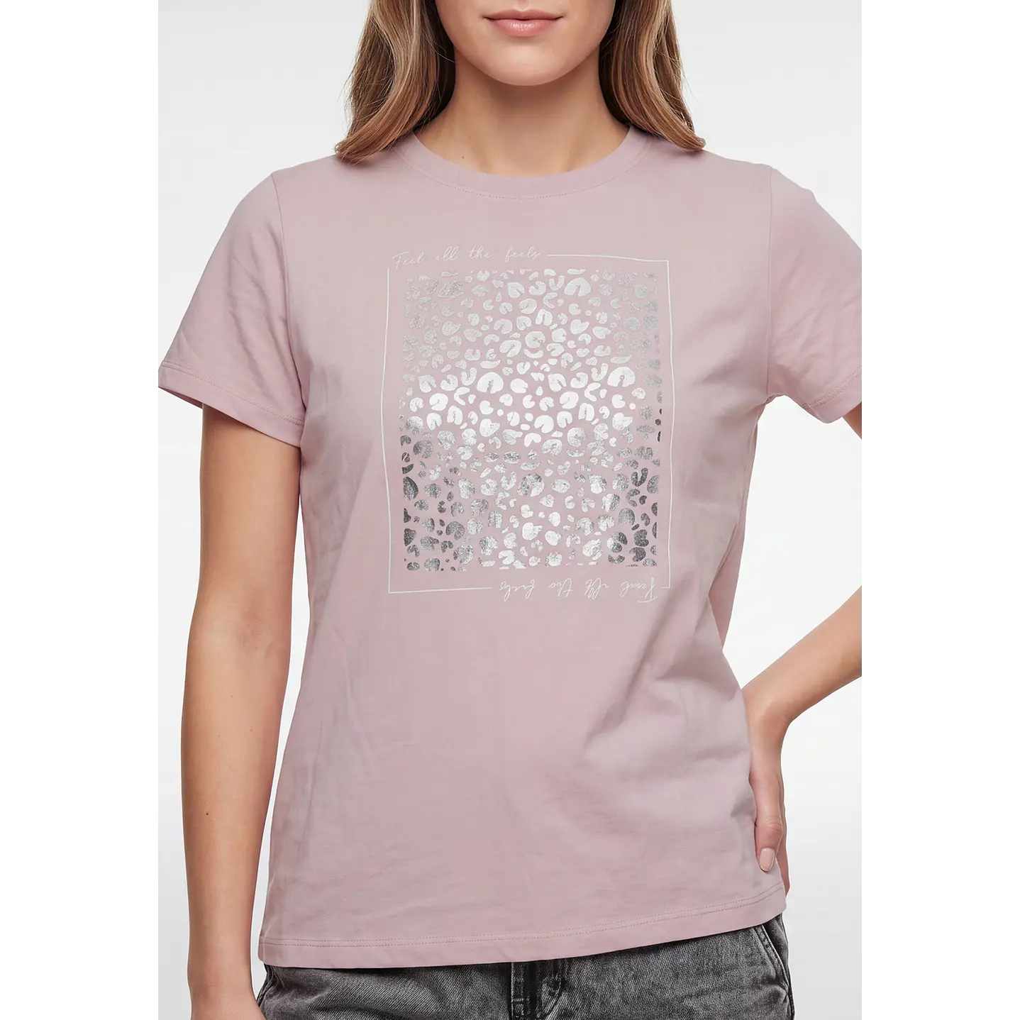 Polera Letras Mujer Rosado 2