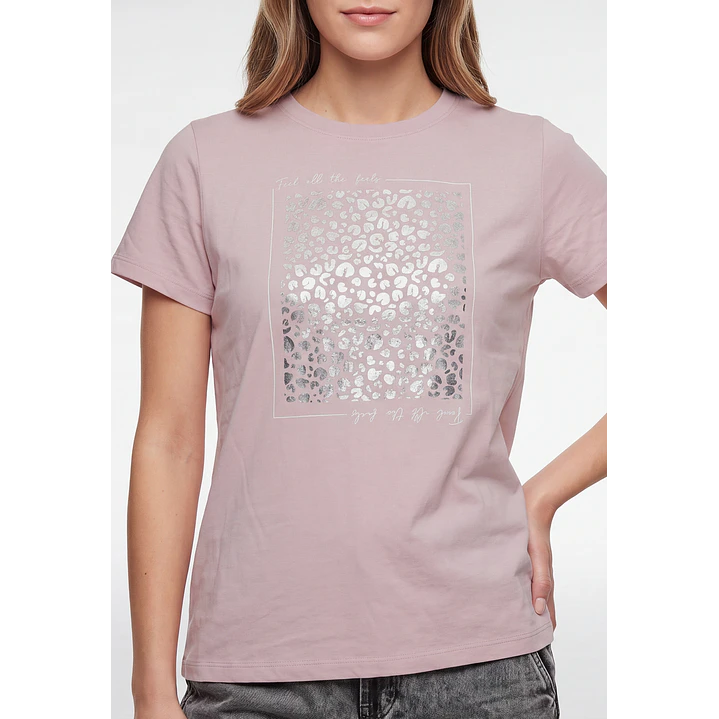 Polera Letras Mujer Rosado 2