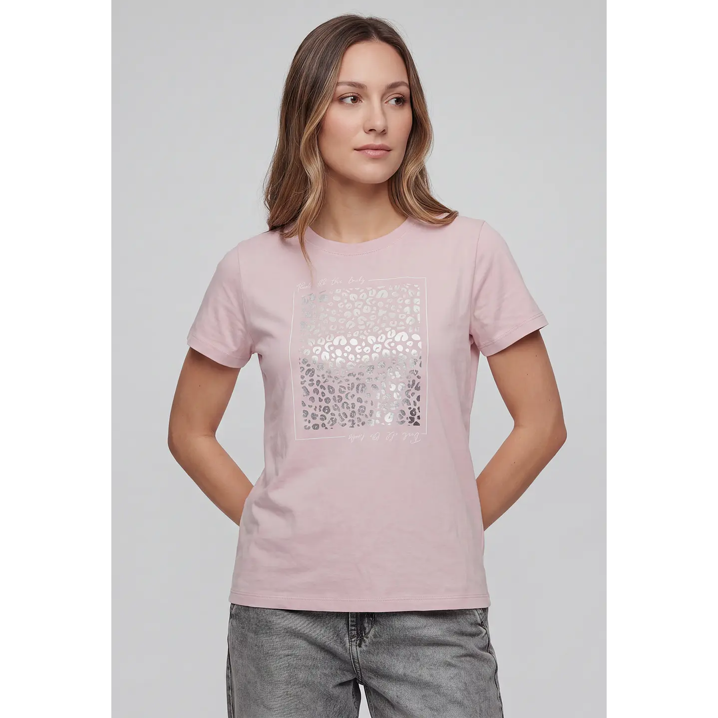 Polera Letras Mujer Rosado 1