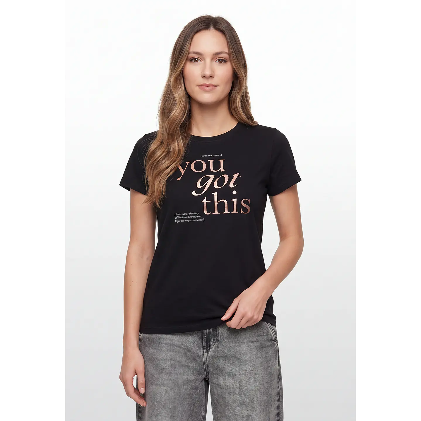 Polera Letras Mujer Negro 1