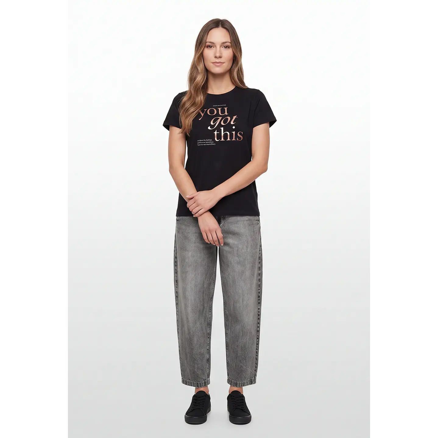 Polera Letras Mujer Negro 4