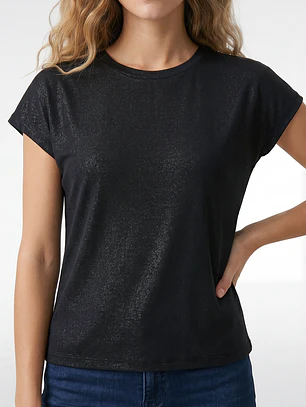 Polera Brillos Mujer Burdeo