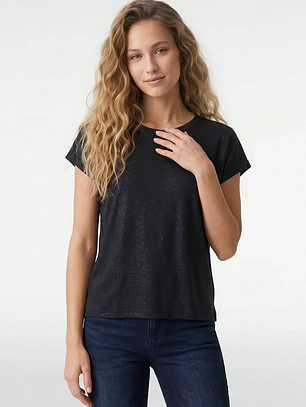 Polera Brillos Mujer Burdeo