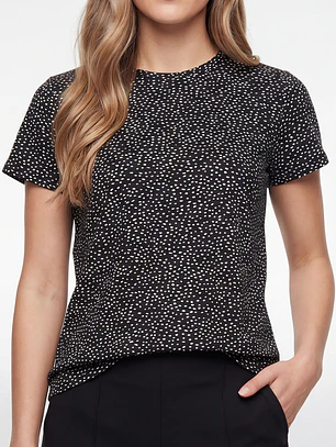 Polera Lunares Mujer Negro