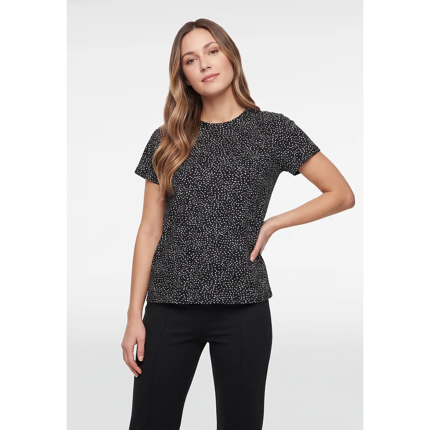 Polera Lunares Mujer Negro 1