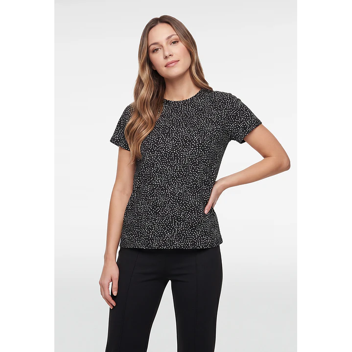 Polera Lunares Mujer Negro 1